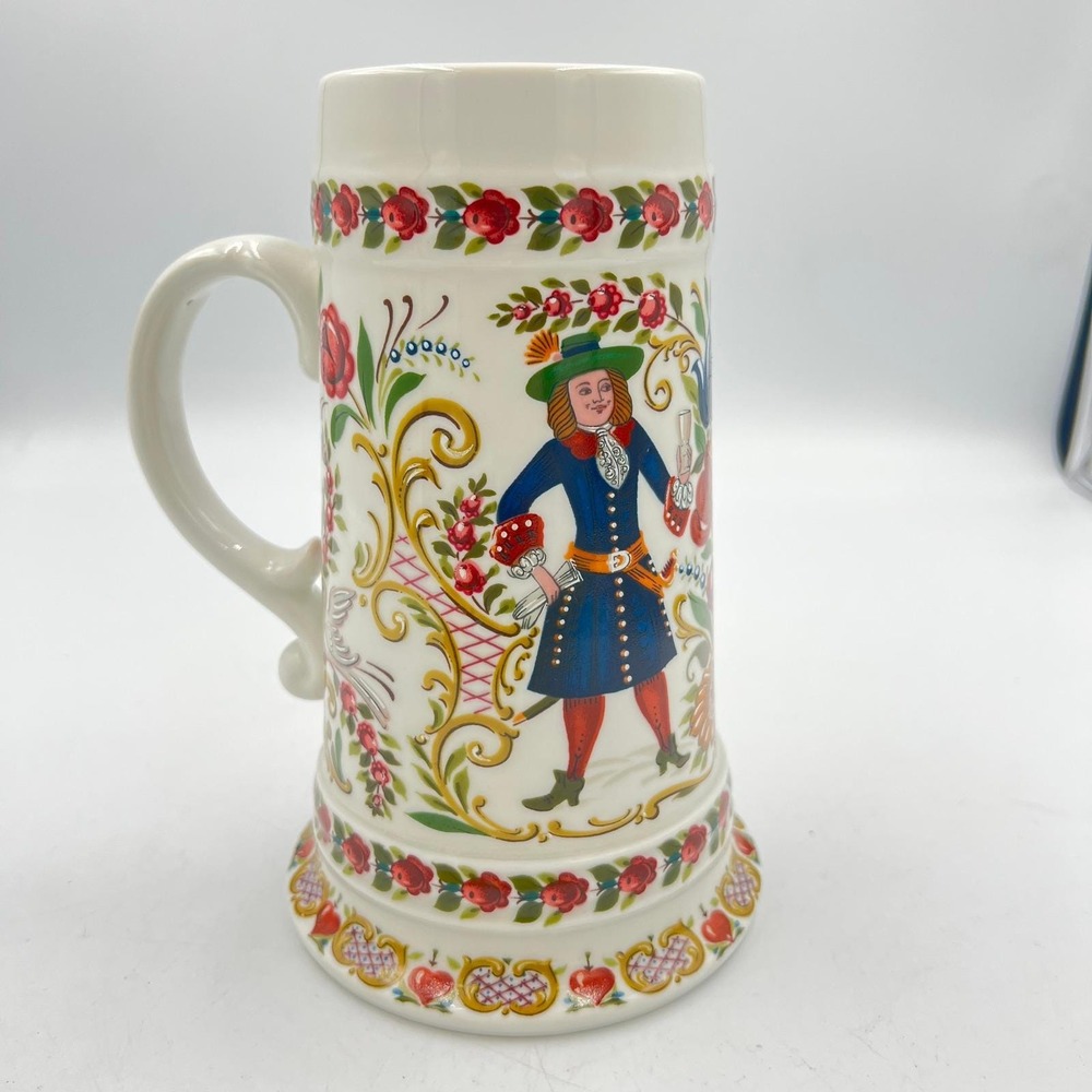 Antique‎ German Beer Stein Risqué Lithophane Bottom Folk Art c1895–1915